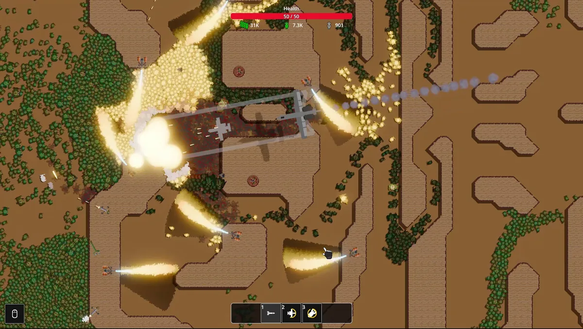 Turrets firing into an orc horde in Sir, We Have an Orc Problem